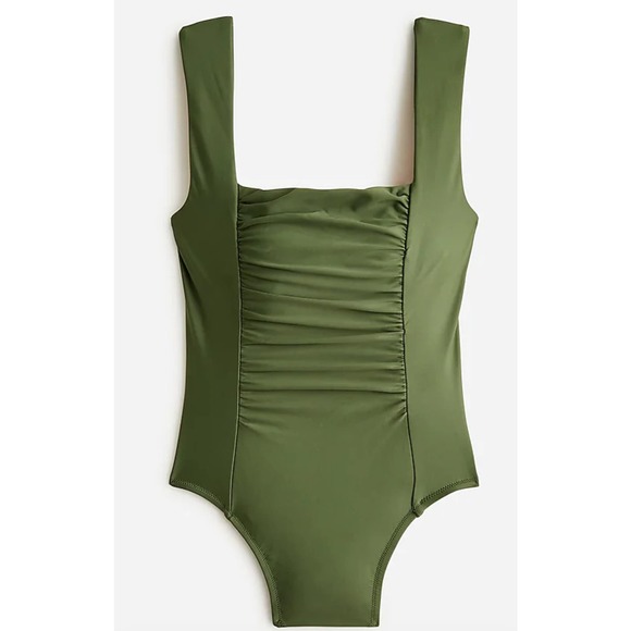 J. Crew Other - J. Crew Ruched squareneck one-piece in Safari